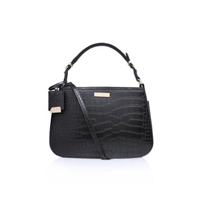 Black polly structured hobo tote bag